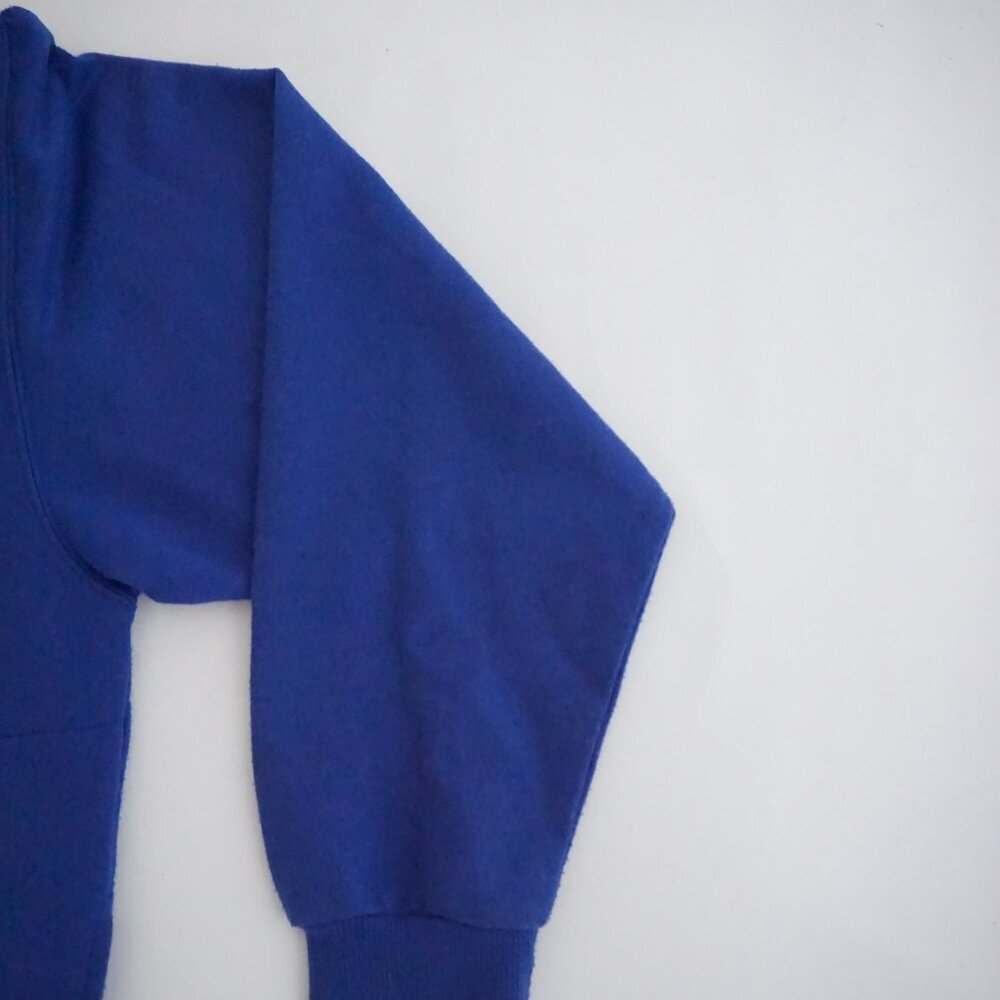 Vintage Alfred Dunner Blue Floral Embroidered Zip Up Knit Cottagecore Cardigan S - Picture 4 of 10